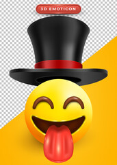 3d emoji with closed eyes and magic hat