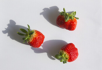 fresh strawberry isolated white background