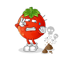 tomato with stinky waste illustration. character vector