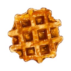 Waffle with honey hand drawn