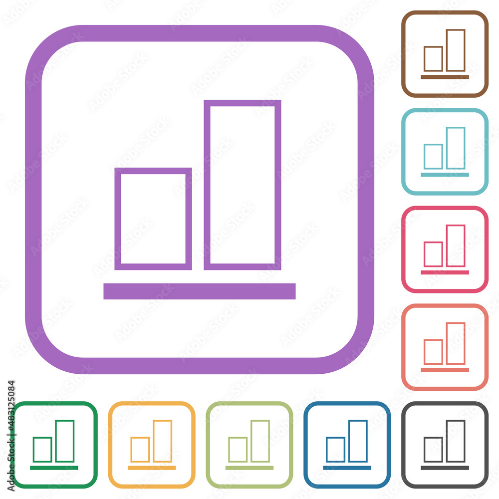 Poster align to bottom outline simple icons
