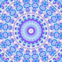 Mandala in white blue and purple, background wallart, digital mandala, unique ornament pattern design M306-4