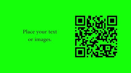 Sequence of QR codes on a green background. Green screen. The QR codes encoded examples of the multiplication table, mathematics.