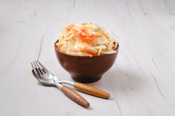 ?lay bowl with homemade sauerkraut
