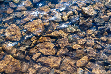 Stone bottom background texture.