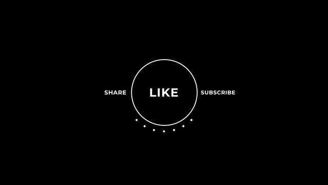 stylish, animated text information about subscription and like. YouTube lower third with alpha channel. 
