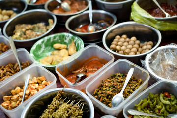 indonesian traditional buffet, nasi jamblang