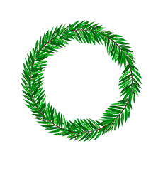 Green wreath with tropical leaf