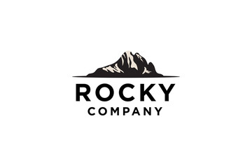 Abstract mount peak rocky logo design vector illustration.