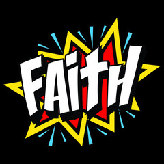 faith pop art typography design
