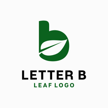 B initial leaf nature green logo vector image