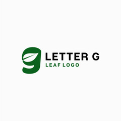  Letter G and leaf Logo green color vector image