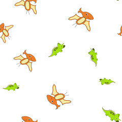 Triceratops and pterodactyl seamless pattern