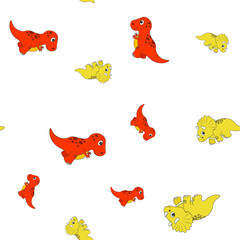 Tyrannosaur and triceratops seamless pattern © Fotostock32