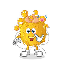 bird nest laugh and mock character. cartoon mascot vector