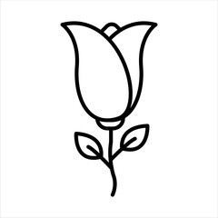 Rose line icon. Suitable for surprises icon, gifts and symbols of affection. simple design editable. Design template vector