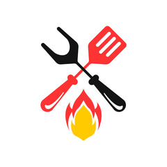 vector hot food logo concept