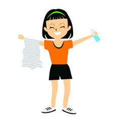 A cute girl is engaged in fitness, aerobics and yoga. a cute character will conduct a workout. Slim woman doing yoga, pilates, fitness.For poster, sticker, t-shirt, design on white background.