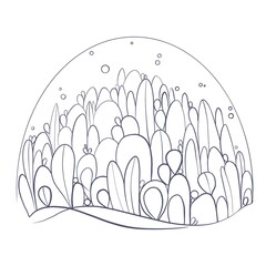 illustration of an background
Linear coloring 
Minimalist illustration of a strange forest 
