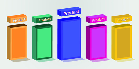 3d product showcase vector set 