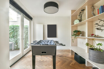 Table football game in room