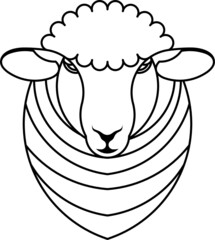 graphic sign depicting a ram