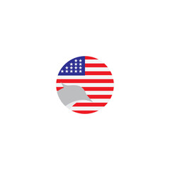 American Eagle Flag Logo Design Vector Icon Template Inspiration.