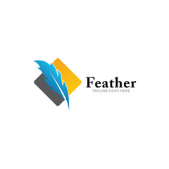 Feather logo icon vector template.