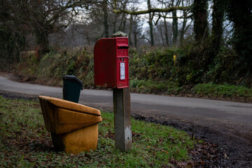 A rural post box in Devon, England