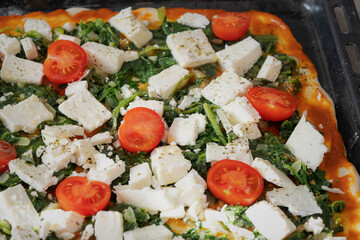 Spinat-Feta-Pizza-Detail
