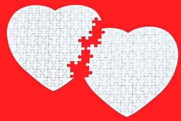 Puzzles of 2 hearts, romance, the idea of love, connection, everything is possible to combine whatever you want