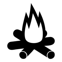 Bonfire Flat Icon Isolated On White Background