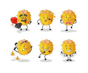 bird nest comedy set character. cartoon mascot vector