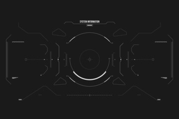 HUD Futuristic Interface Screen Design Element. Game UI Technology Virtual Reality View Display Object Vector.  © Pakpoom