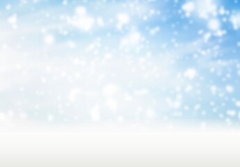 winter nature snowfall background with snowflakes