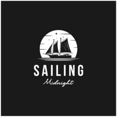 illustration sailing boat logo design inspirations