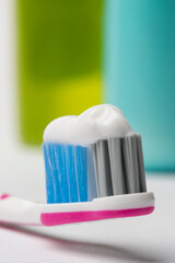 Fototapeta na wymiar toothbrush with toothpaste