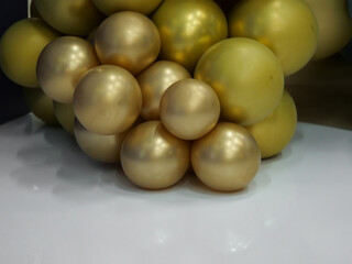 Balloons of gold and blue colors