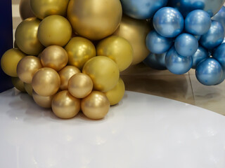 Balloons of gold and blue colors