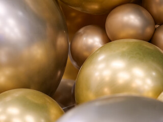 Balloons of gold and blue colors
