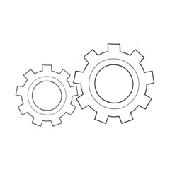 Gear icon hand drawn vector illustration