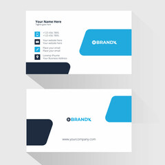 modern blue color business card template vector format