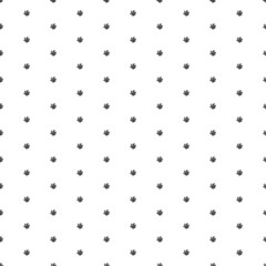 Square seamless background pattern from geometric shapes. The pattern is evenly filled with small black coral symbols. Vector illustration on white background