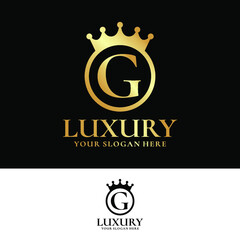 Letter G Crown Logo Design Template Inspiration, Vector Illustration.