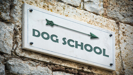 Fototapeta premium Street Sign to Dog School
