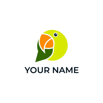 Bird parrot message logo design, bird chat logo