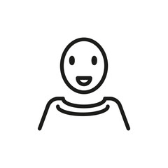 User Outline Vector Icon. Illustration Of A Stroke Vector On A White Background. For App And Website