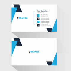 modern blue color business visiting card tempalte vector format