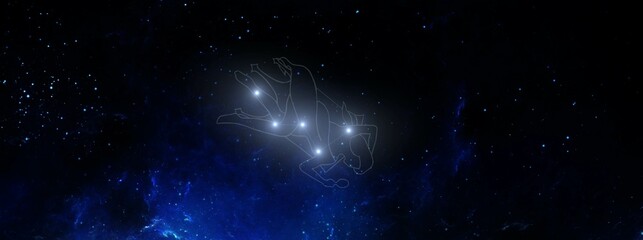 Obraz na płótnie Canvas panoramic view of cassiopeia constellation 