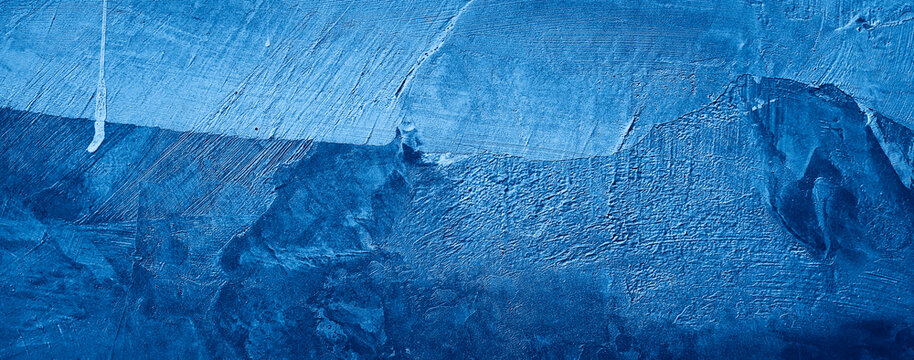 Abstract Blue Texture Cement Concrete Wall Background